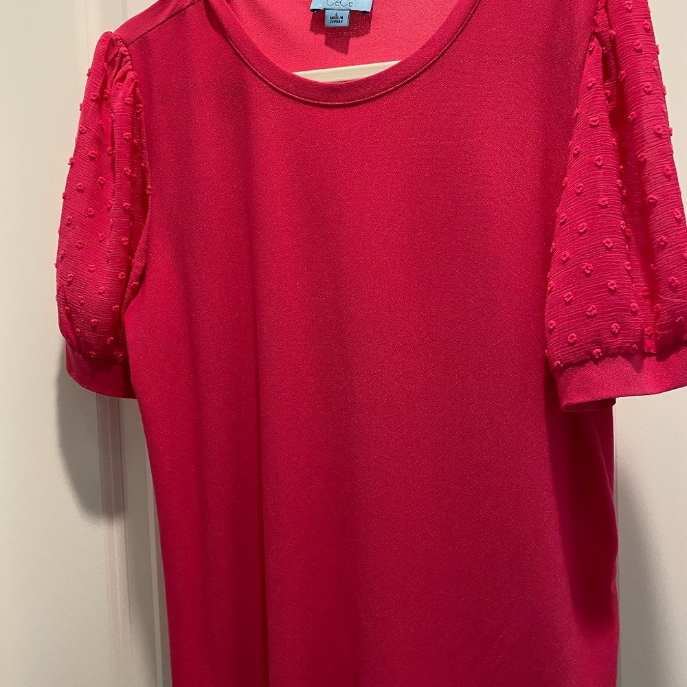 CeCe Mixed Media Blouse